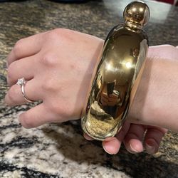 New Women’s Metal Flask Bangle Bracelet, with Screw Cap