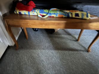 wood console table Ethan Allen 