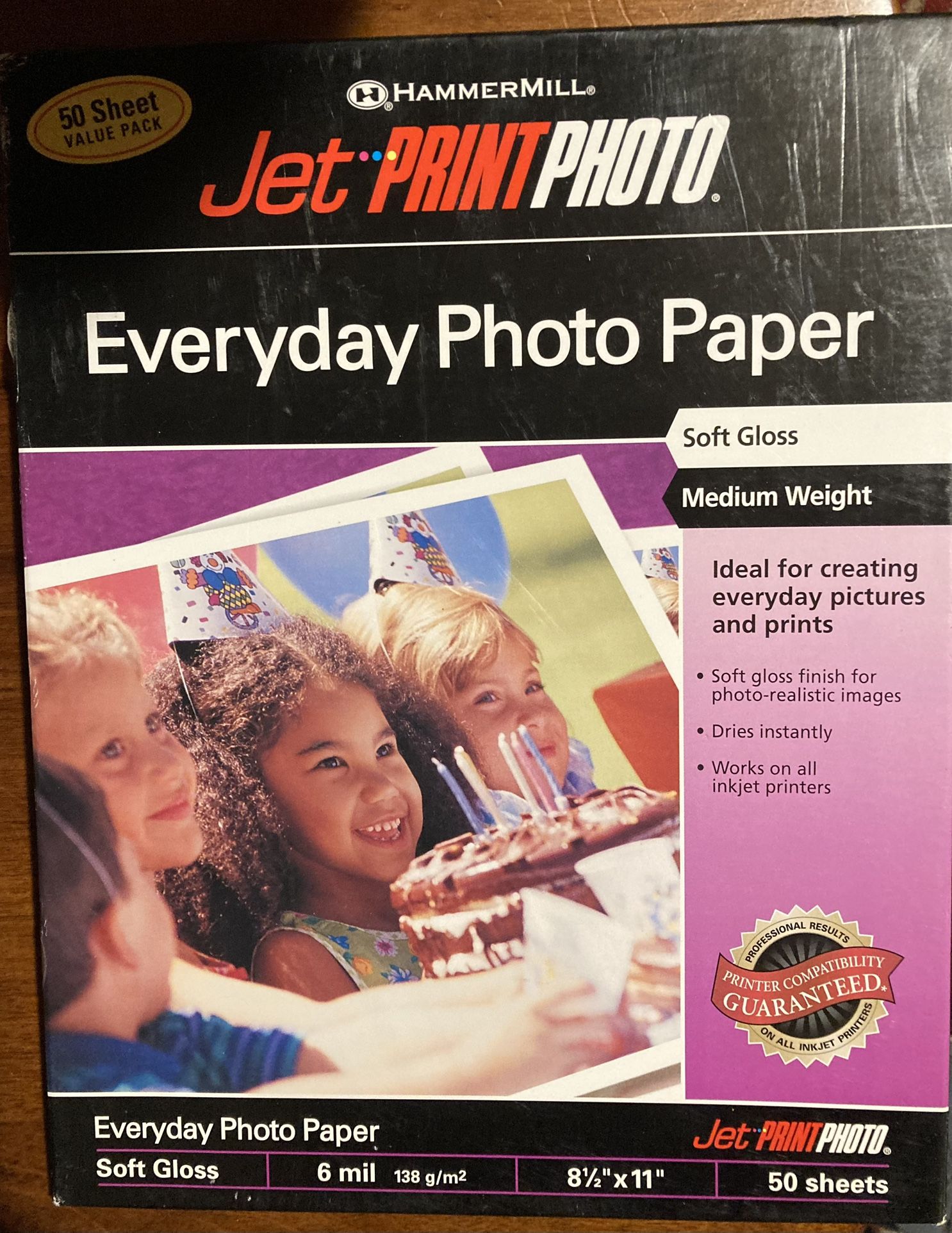 HAMMERMILL JETPRINT PHOTO PAPER (50 SHEETS) 8 1/2” - 11”