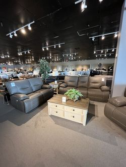 Grey Power Reclining Sofa And Loveseat