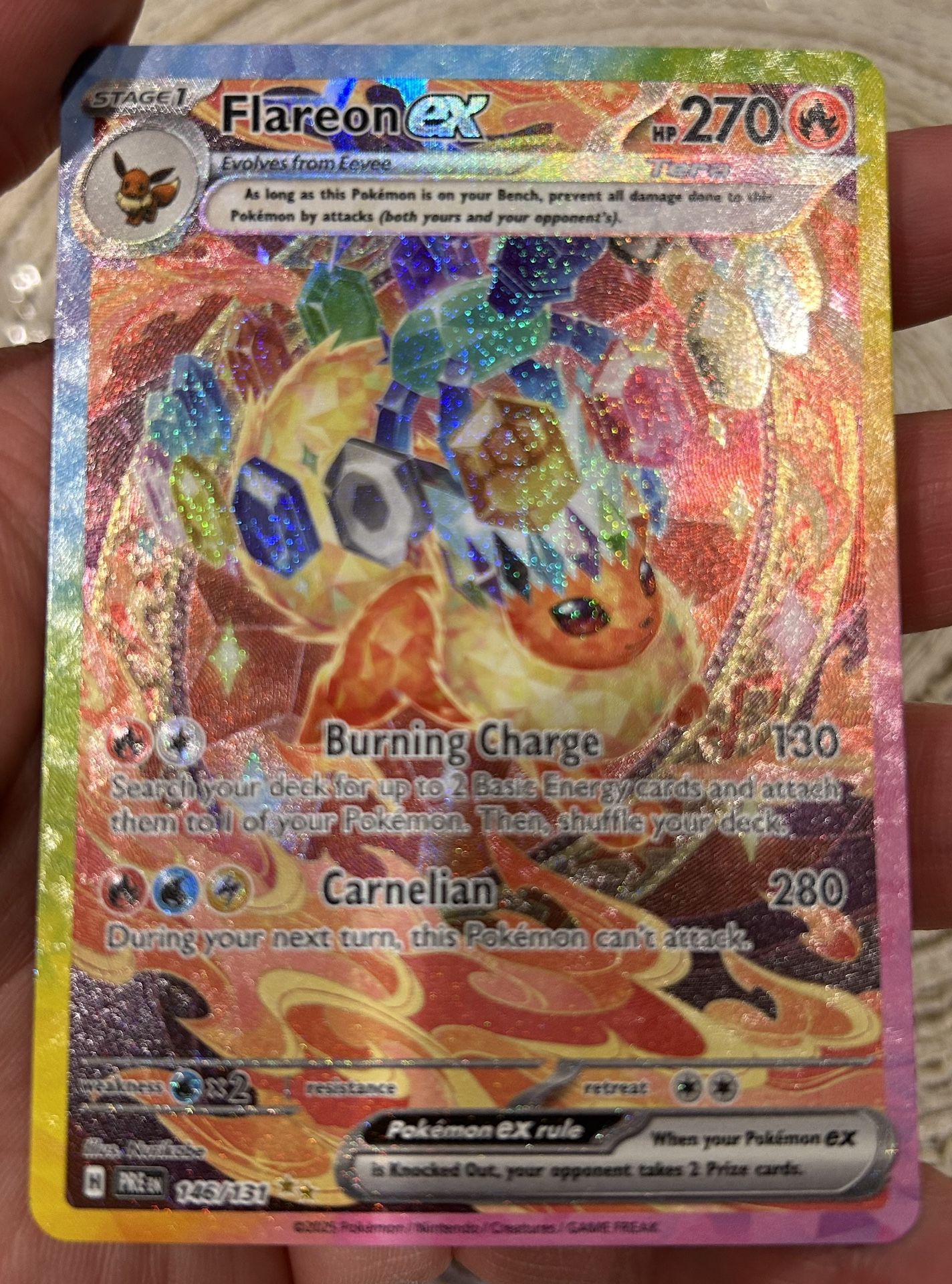 Pokemon Prismatic Evolutions Flareon ex SIR