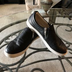 Steve Madden-Ellias-Zip Up-Slip On Flat Sneakers Shoes-Sz 7.5B