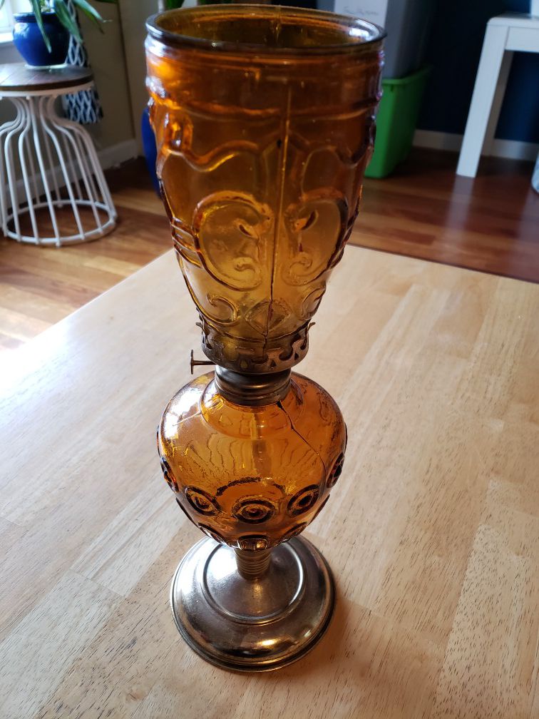 Large Antique Oil Lamp