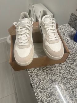 VEJA V-10 Suede-Trim Sneakers