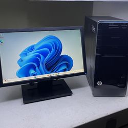 HP Pavilion p7-1225 Desktop Computer, AMD A8, 8gb RAM, 1TB HDD, Windows 11 Home, Monitor, WIFI