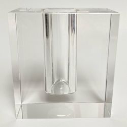 Vintage Modernist Crystal Bud Vase