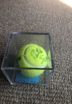 Andre Agassi Pete Sampras signed ball