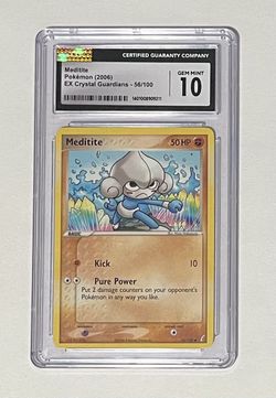 Meditite Pokémon (2006) EX Crystal Guardians - 56/100 GEM MINT 10