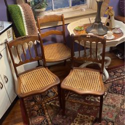 3 Vintage Wicker Chairs For $ 49.99