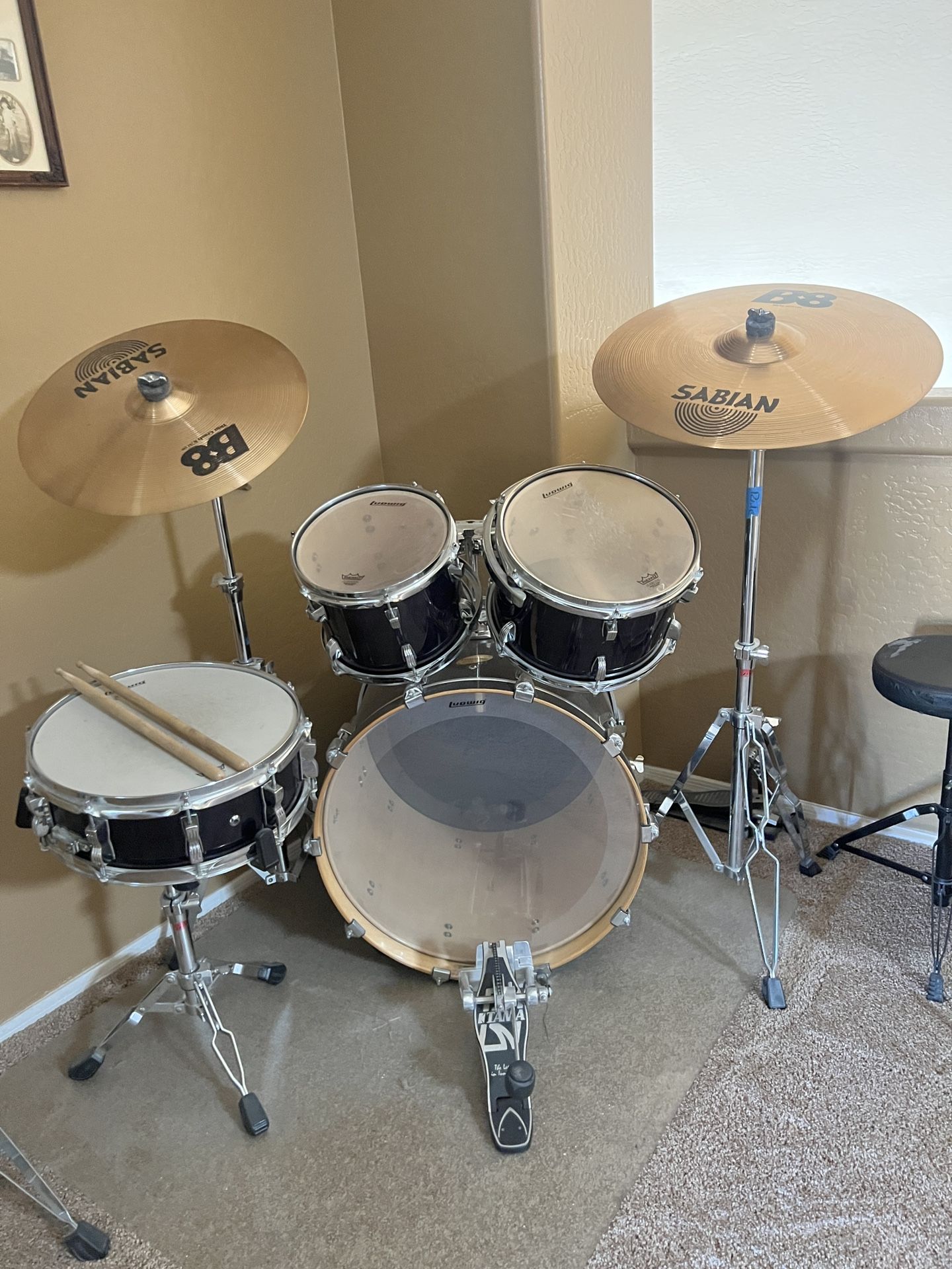 Ludwig Drum Set – 5-Piece + Sabian Cymbals – $350 (Chandler, AZ)