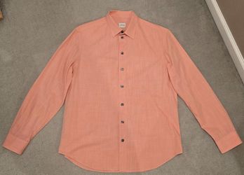 Armani Collezioni Peach Linen-Blend Shirt - Like New Worn Twice (Size: LARGE)