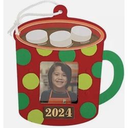 Home Depot Hot Cocoa Photo Ornament Kids Workshop Kit Pin Included Holiday 2024 Fun NEW