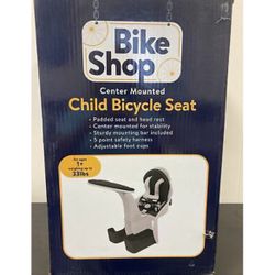 Bike Shop Center Mounted Child Bicycle Seat- Ages 1+ (up to 33lbs)- *Brand New In Box*
