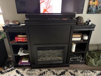 Black Electric Fireplace Stand