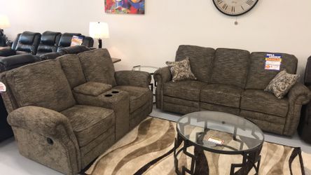 Recliner sofa love seat set
