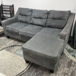 Gray Sectional Sofa Free Delivery Couch 