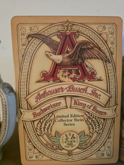 Vintage Budweiser stein set from 1970's