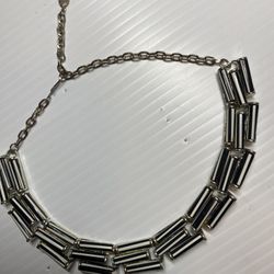 Art Deco black and white lucite choker