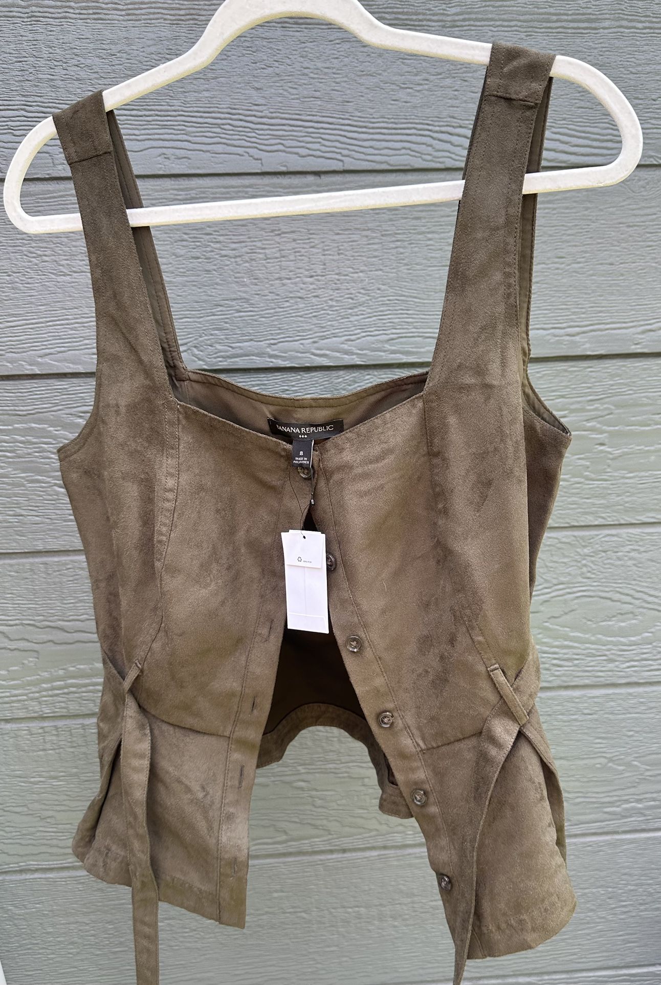 Banana Republic Olive Suede Top