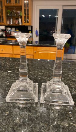 2 Crystal candle holder