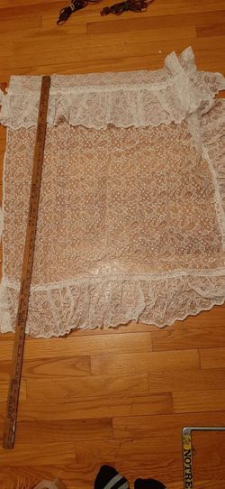 2 curtains with ruffled edges &  tie backs