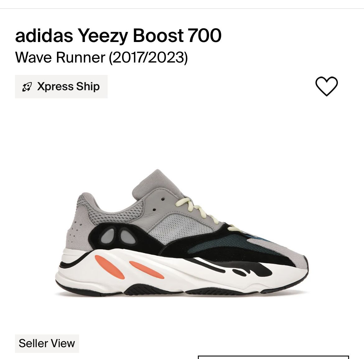 Adidas Yeezy Boost 700 Wave Runner Size 9.5M
