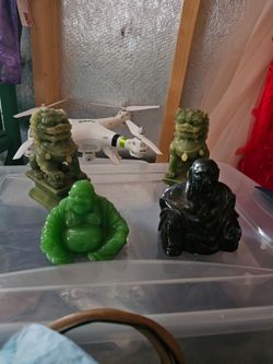 Jade and black onyx figures. Make offer.