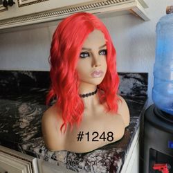 NEW SHORT RED WIG LACE
