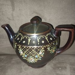 Brown And Gold Japanese Mini Tea Pot