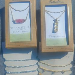 2 Beautiful Necklaces and 2 Anklets (gold and silver)