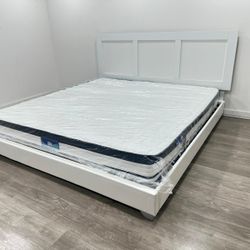 Queen Size Bed Whit Mattress - Cama Tamaño Queen Con Colchón 