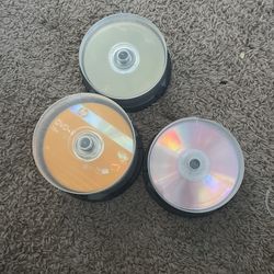 3 containers of empty dvds 