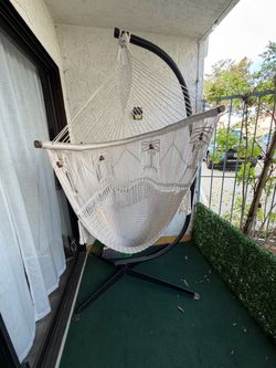 Macrame Hammock Chair with Metal Stand (UTC area)