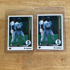 (2) 1989 Upper Deck #221 Bo Jackson Baseball Cards (Both Nr Mt/Mint)