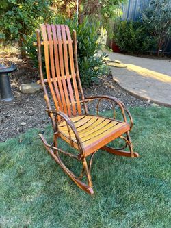 Rustic wooden rocking chair