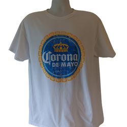 Carona De Mayo men's white short-sleeve graphic t-shirt size L 