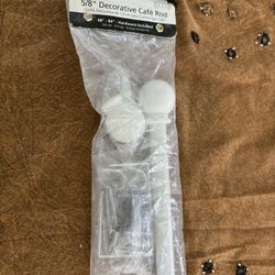 5/8” Decorative Café Curtain Rod – 48” to 84” (New, Hardware Included)