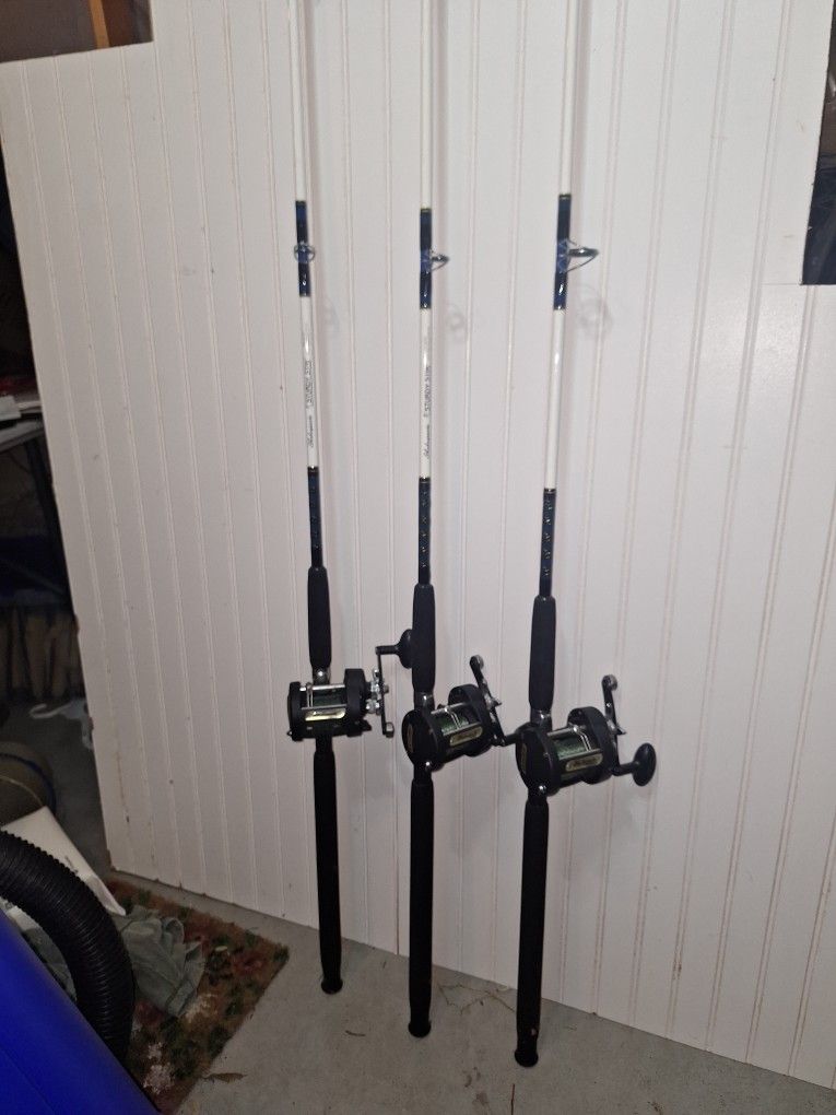 3 Rod Reel Combo Shakespeare Sturdy Sticks.