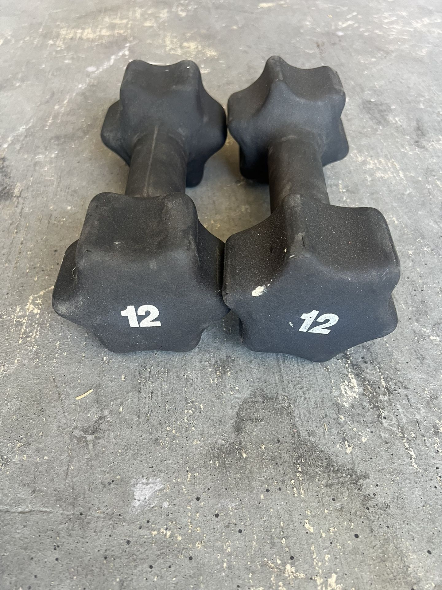 Set Of Star Shaped 12lbs Dumbbells
