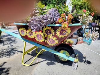 Rustic wheelbarrow Garden Decor