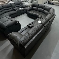Reclining Sectional Couch Set 🌟 Color Options 🔥 Fast Delivery ⭐$39 Down Payment with Financing ⭐ 90 Days same as cash