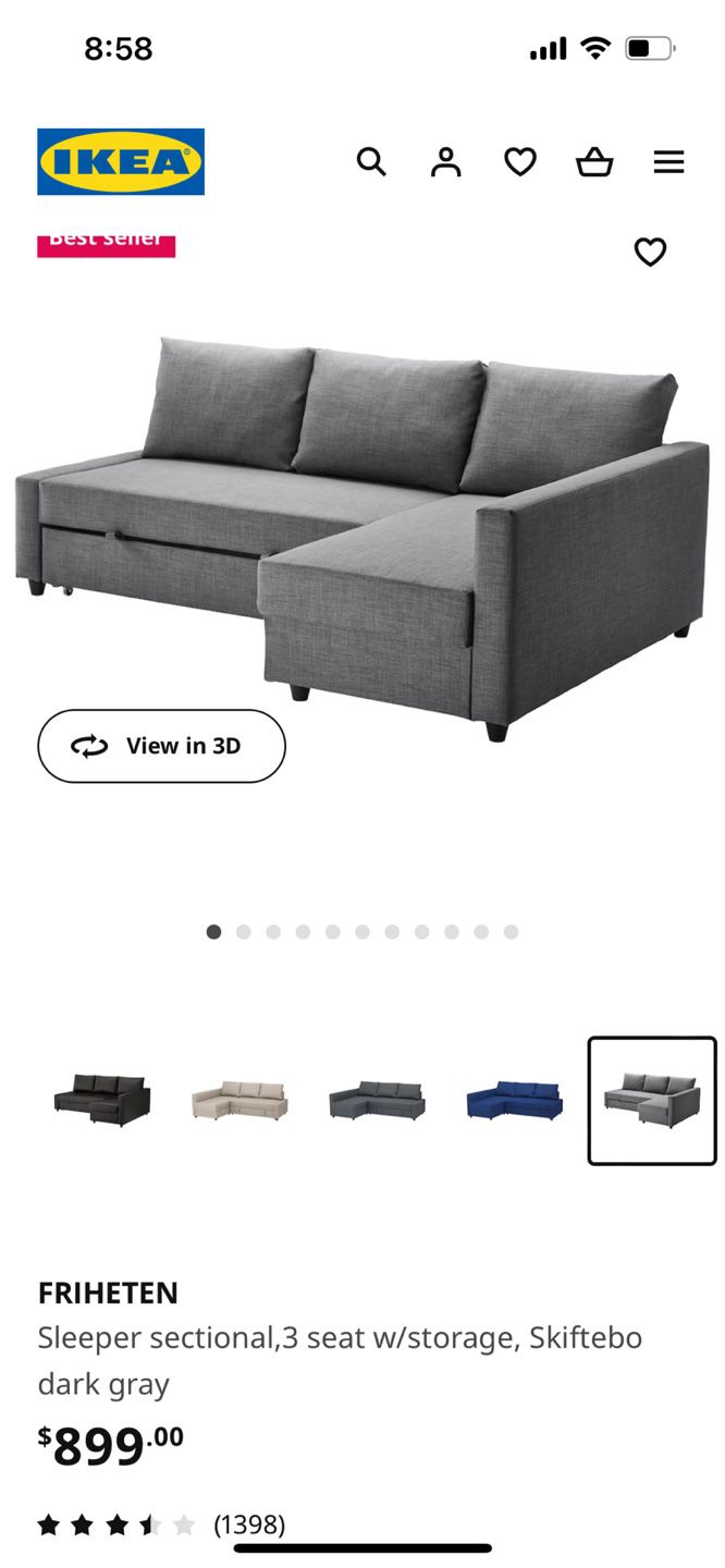 FRIHETEN Sleeper Sectional Sofa