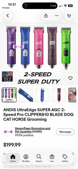 Andis UltraEdge Super AGC 2-Speed Professional Clipper – $175