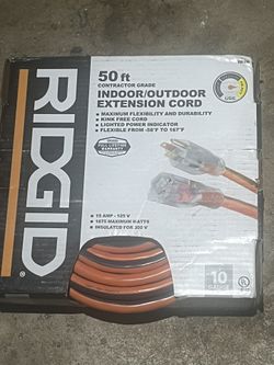 Ridgid 50ft Extension Cord 10gauge