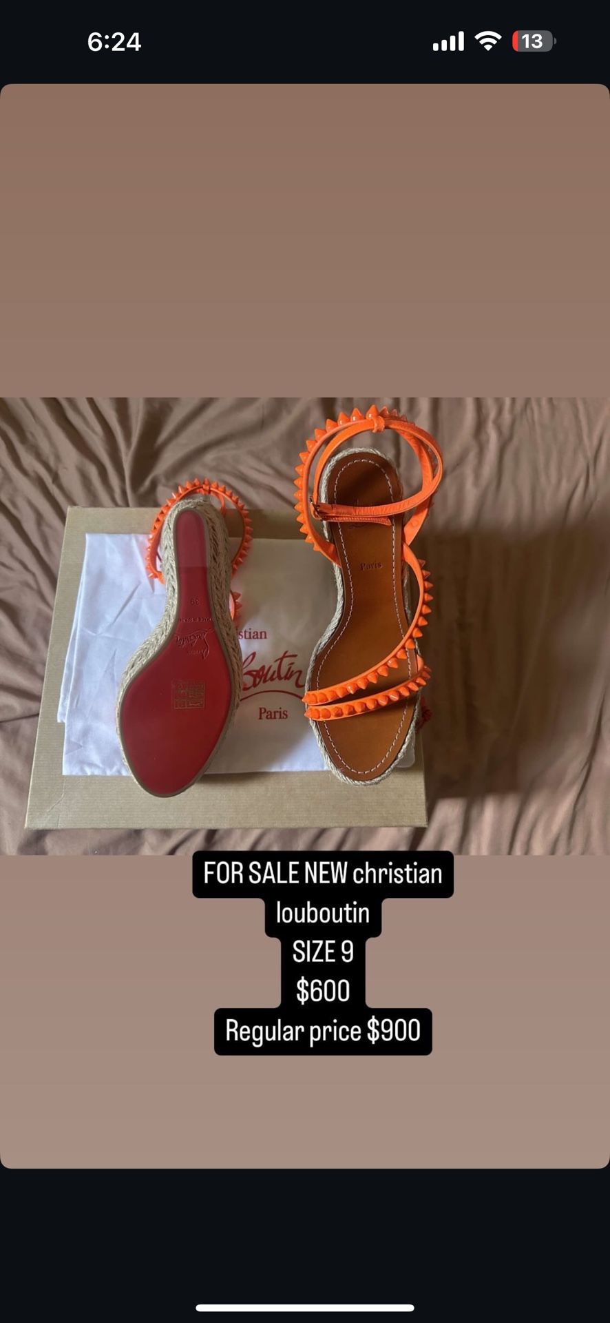 Christian Louboutin size 9 in women brand new they are authentic