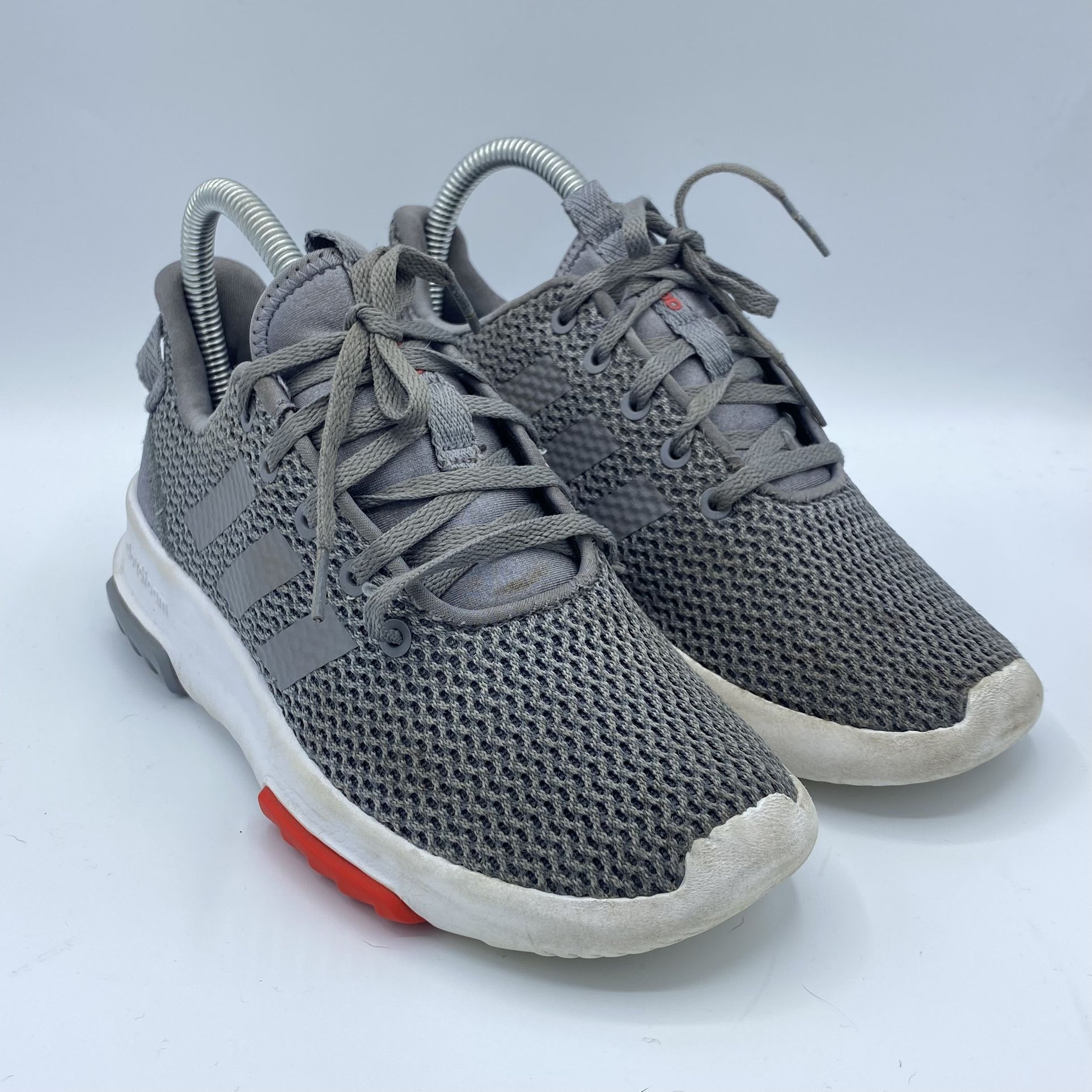 Adidas Cloudfoam Shoes Youth Sz. 4 Grey White Red SMA 23M001
