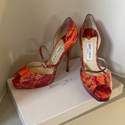 Jimmy Choo Orange Red Heels
