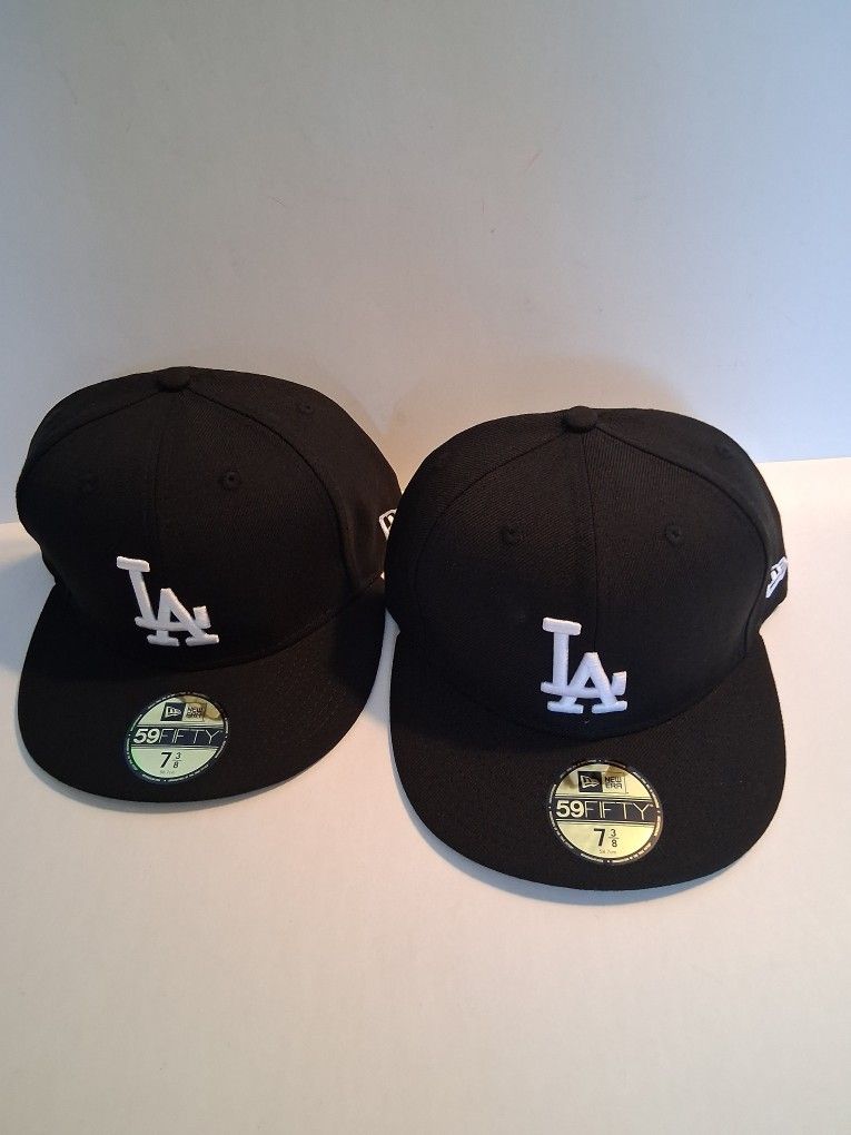LA DODGERS ( 2 PC) NEW ERA 59FIFTY CAP SIZE 7 3/8 ( BRAND NEW PRICE IS LOWEST )