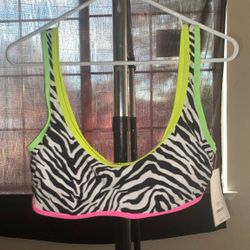 Women’s zebra print swim top