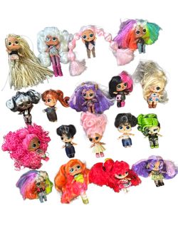 Lot of 8 Hairday L.O.L Dolls